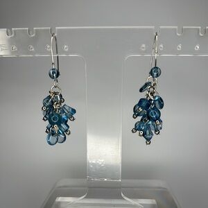 Blue and Silver Cascading Crystal Earrings